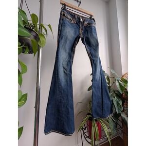 womens True Religion Joey Super T Jeans low rise vintage y2k Denim bootcut flare